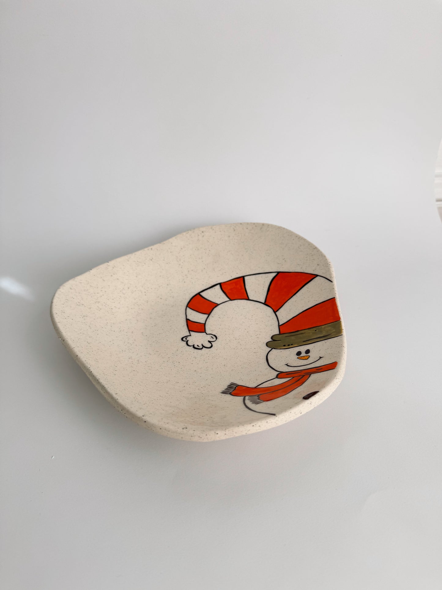 Round Snowman Plate
