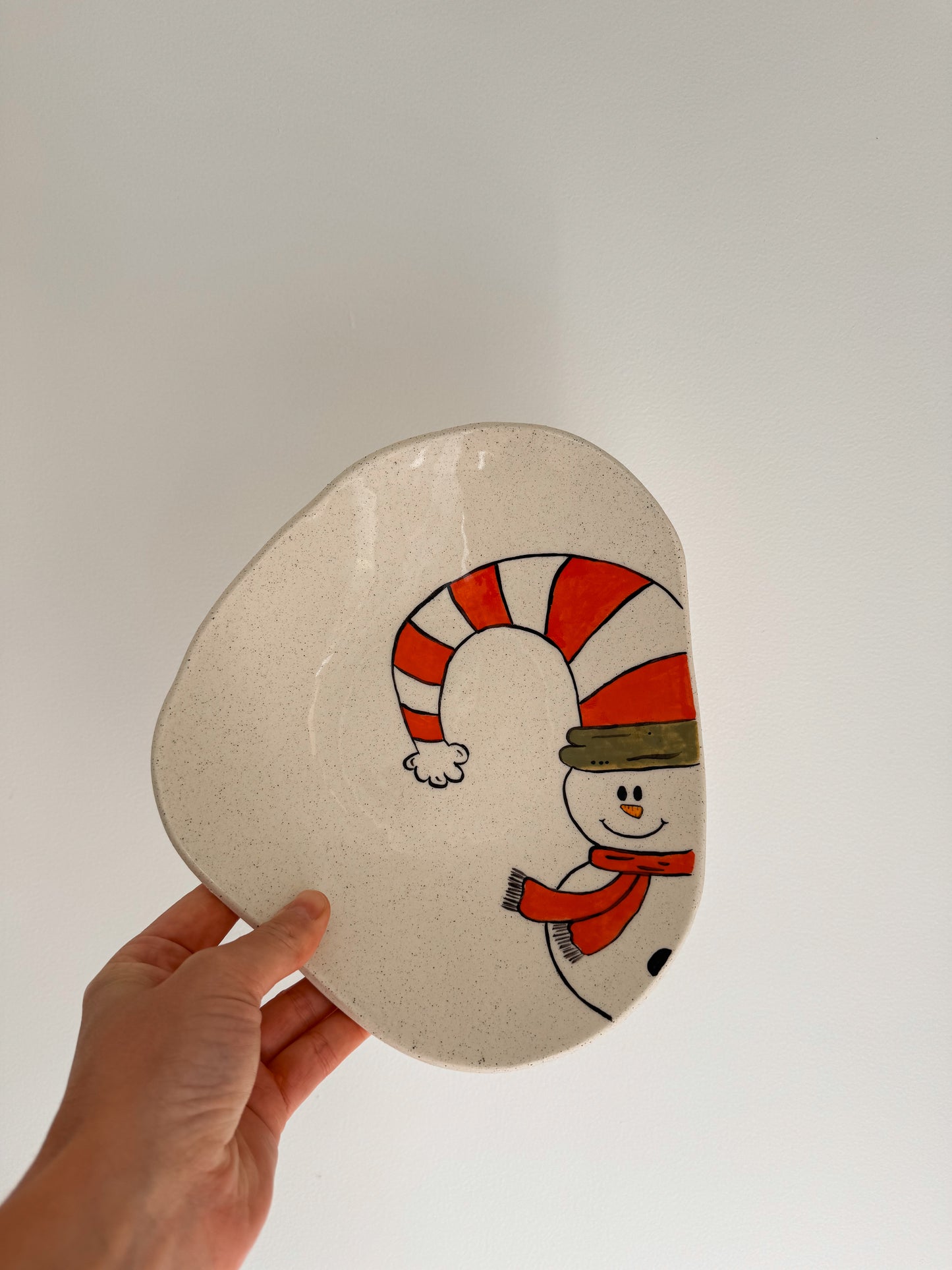 Round Snowman Plate