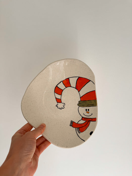 Round Snowman Plate